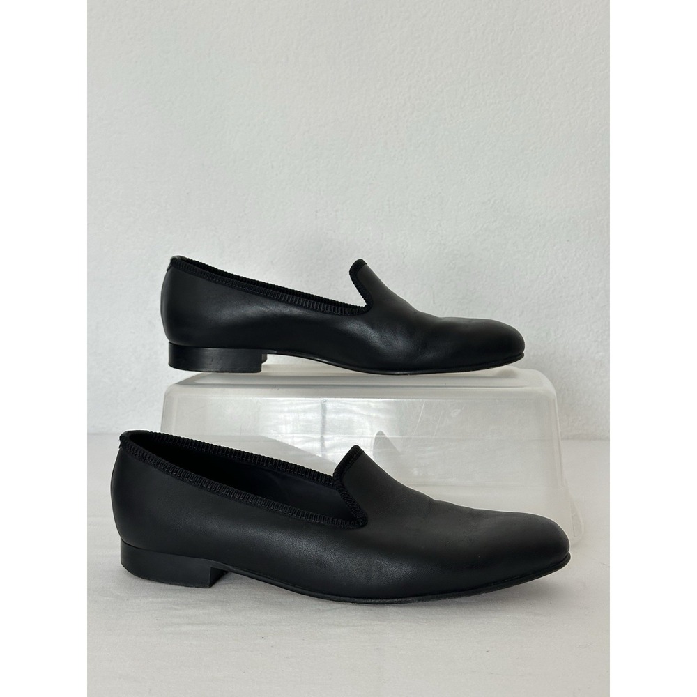 Shipton & Henrage Albert Smoking Slippers Evening Shoes Black Leather9.5 England